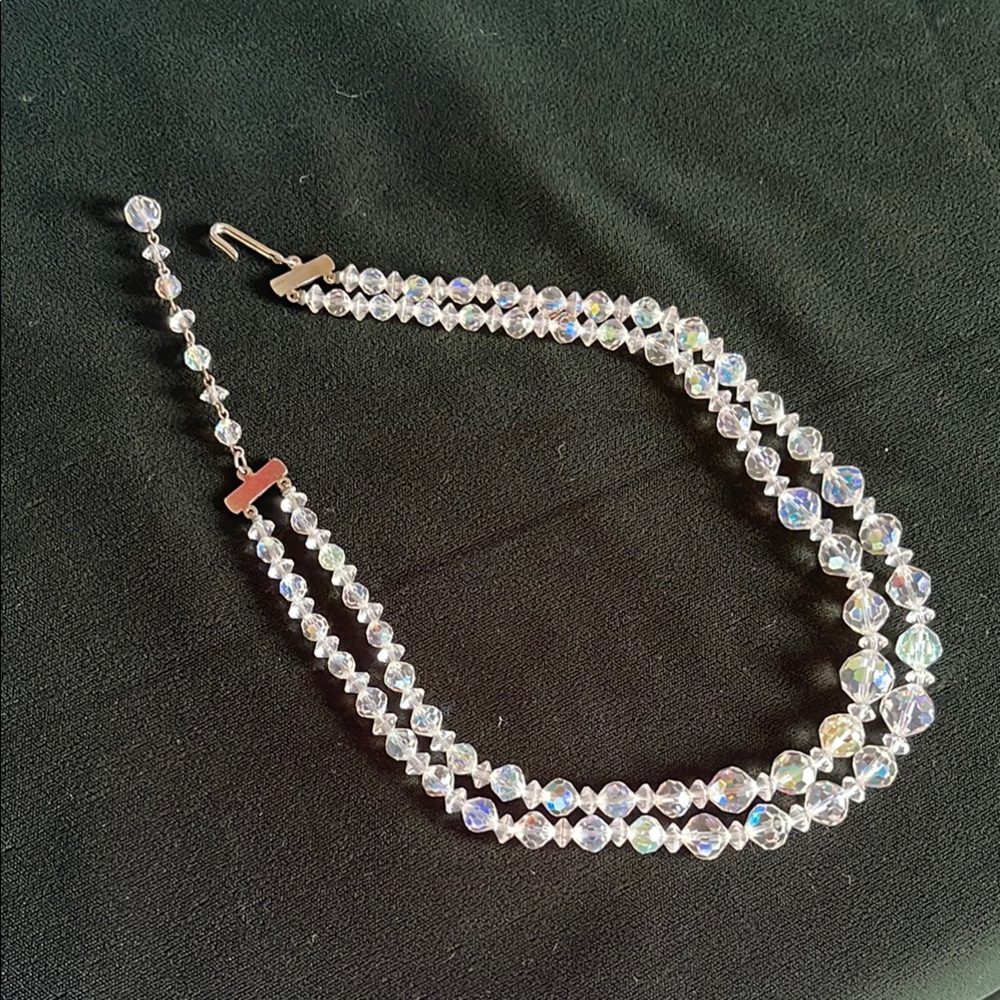 Vintage Elegant Crystal Beaded Necklace - super sparkly.